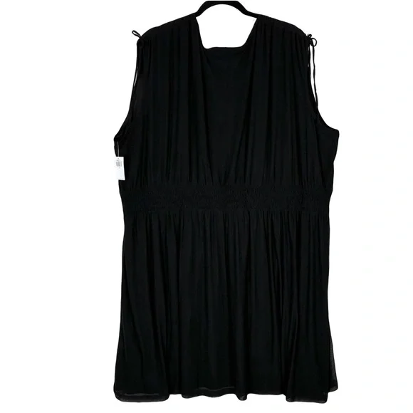 New Old Navy Waist-Defined Sleeveless Tie-Shoulder Smocked Mesh Mini Dress 4X - Picture 2 of 7